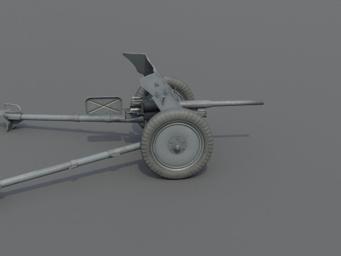37mm Pak 36 Anti Tank Weapon Low-poly 3D Модель