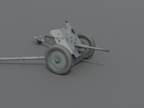 37mm Pak 36 Anti Tank Weapon Low-poly 3D Модель
