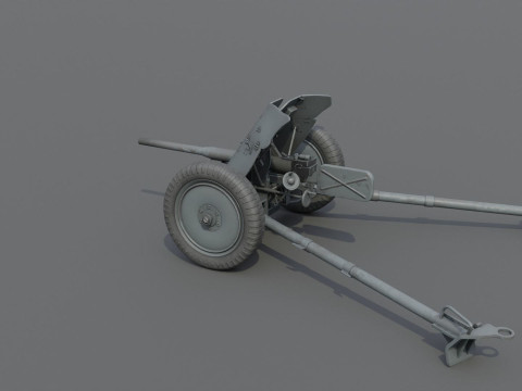37mm Pak 36 Anti Tank Weapon Low-poly 3D Модель