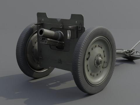 76 mm regimental Weapon M1927 Low-poly 3D Model