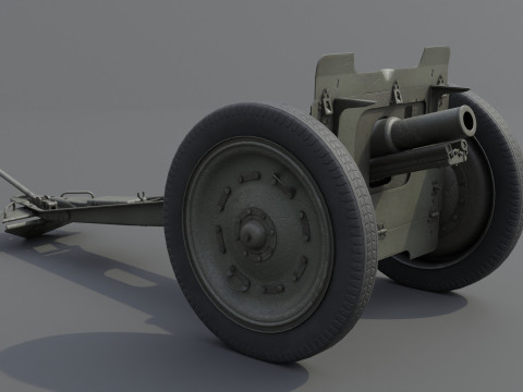 76 mm regimental Weapon M1927 Low-poly 3D-Modell