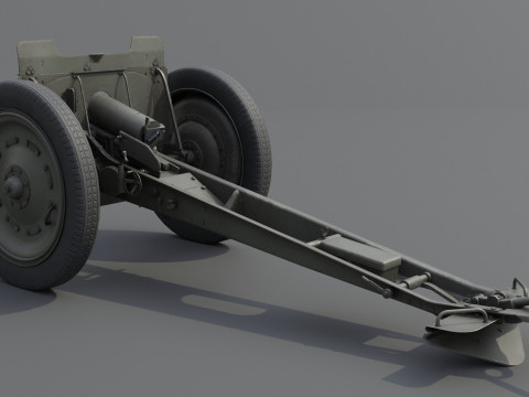 76 mm regimental Weapon M1927 Low-poly 3D-Modell