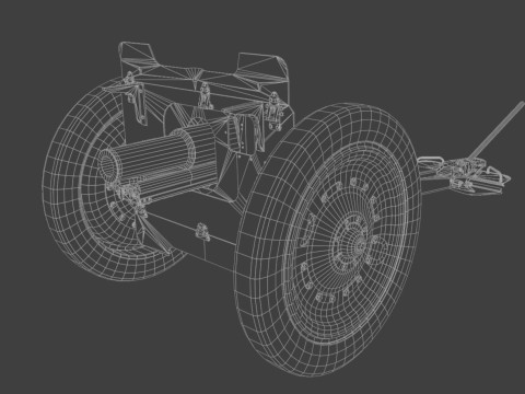 76 mm regimental Weapon M1927 Low-poly 3D-Modell