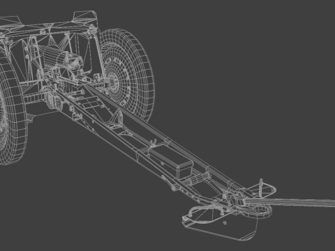 76 mm regimental Weapon M1927 Low-poly 3D-Modell