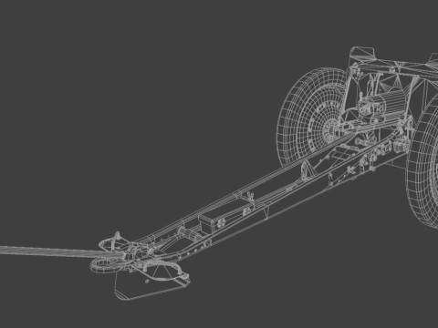 76 mm regimental Weapon M1927 Low-poly 3D-Modell