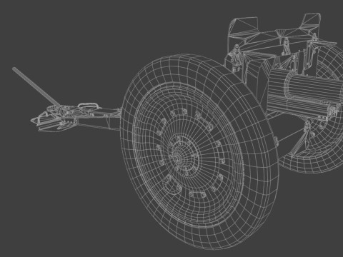 76 mm regimental Weapon M1927 Low-poly 3D-Modell