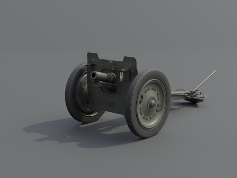 76 mm regimental Weapon M1927 Low-poly 3D-Modell