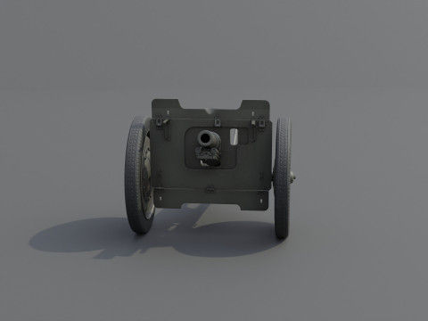 76 mm regimental Weapon M1927 Low-poly 3D-Modell