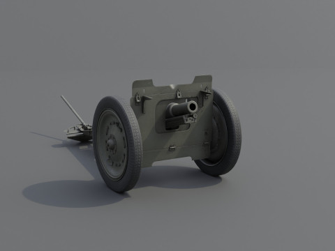 76 mm regimental Weapon M1927 Low-poly 3D-Modell