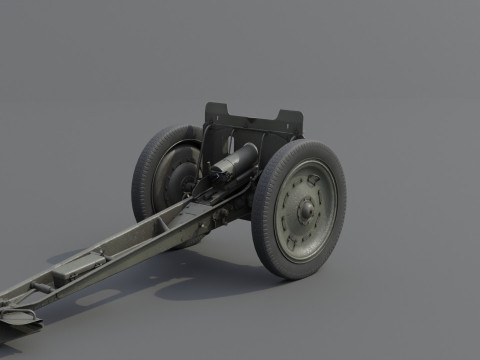 76 mm regimental Weapon M1927 Low-poly 3D-Modell