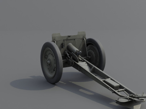 76 mm regimental Weapon M1927 Low-poly 3D-Modell