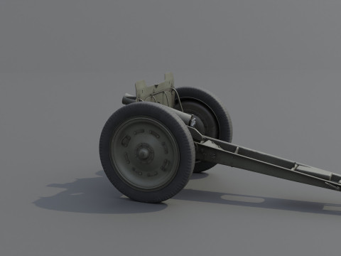 76 mm regimental Weapon M1927 Low-poly 3D-Modell