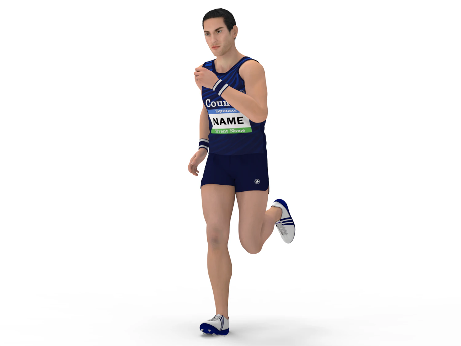 Athlete Runner 3D Model .c4d .max .obj .3ds .fbx .stl .blend 