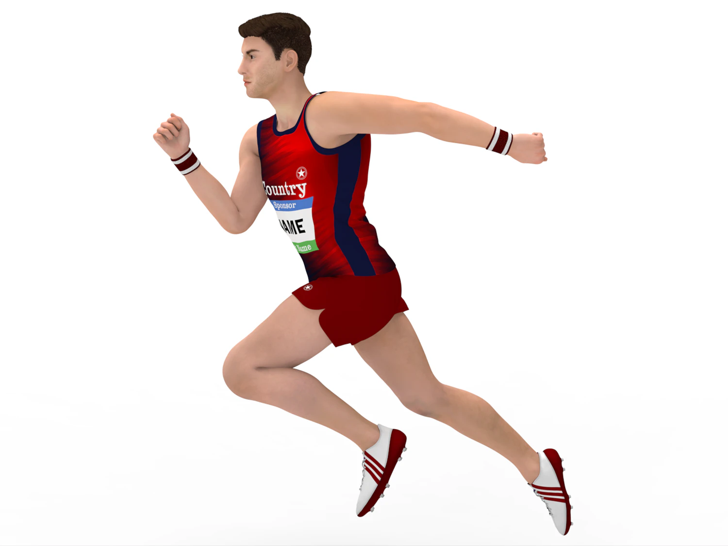 Athlete Runner 3D Model .c4d .max .obj .3ds .fbx .stl .blend 