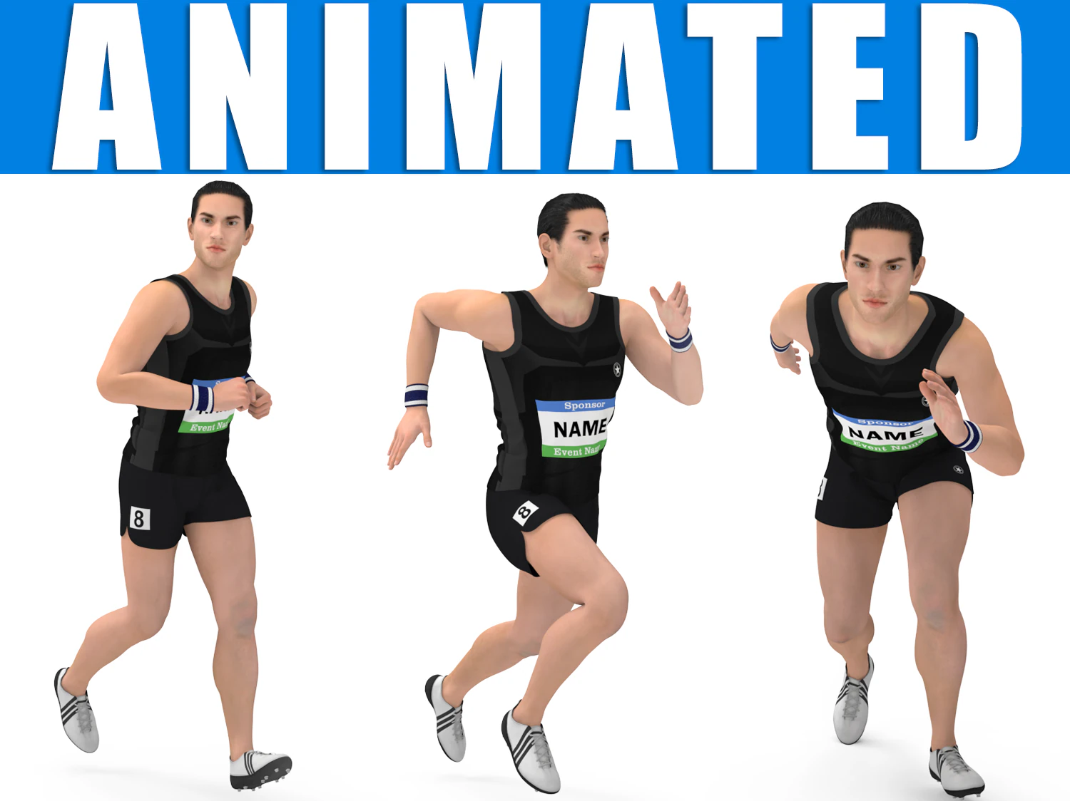 Athlete Action Set-01 3D Model .c4d .max .obj .3ds .fbx .stl .blend 