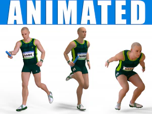 Ensemble d'action de l'athl&egrave;te-02 Modèle 3D