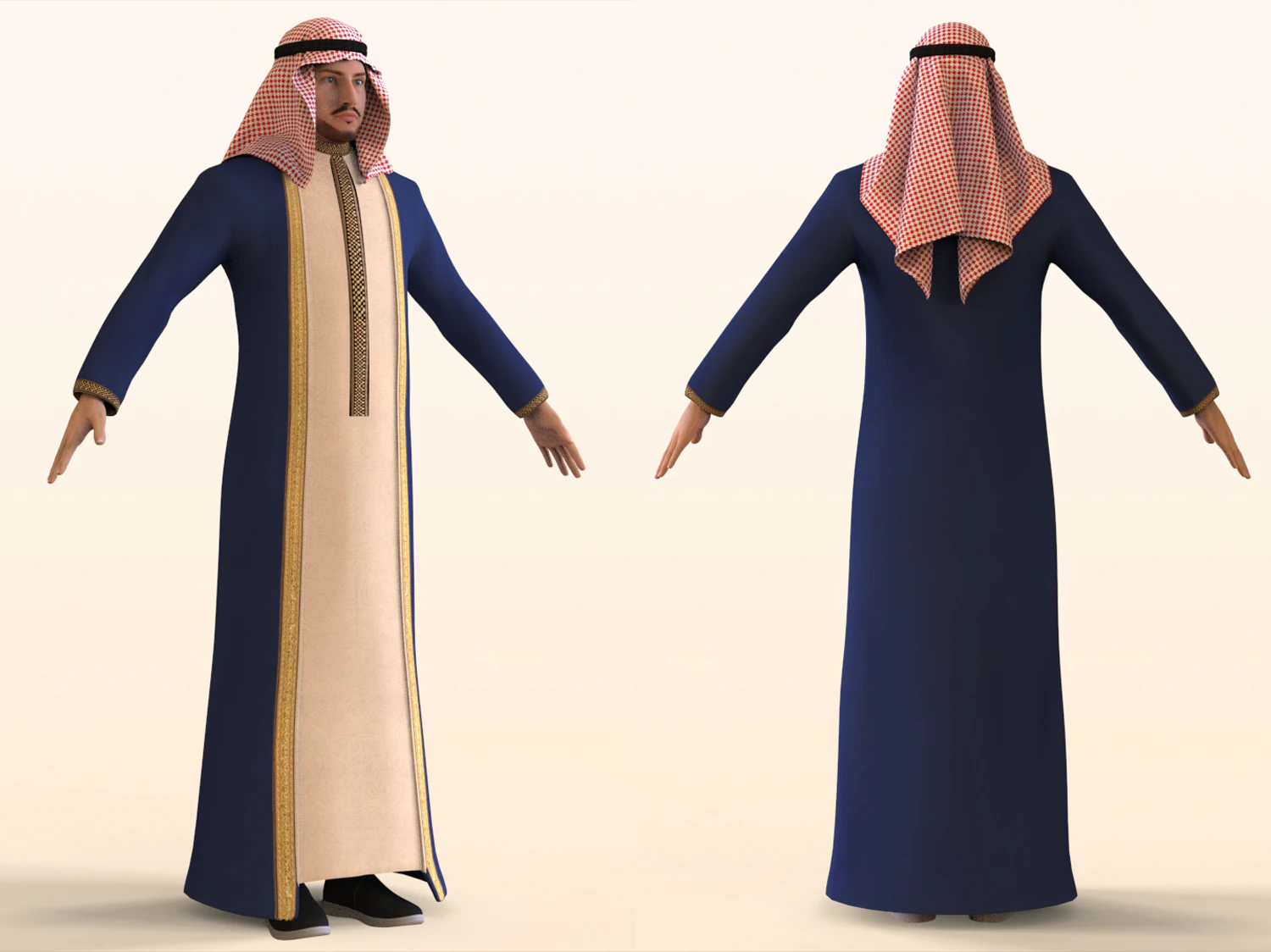 Arabic Civilian 3D Model .c4d .max .obj .3ds .fbx .stl .blend 