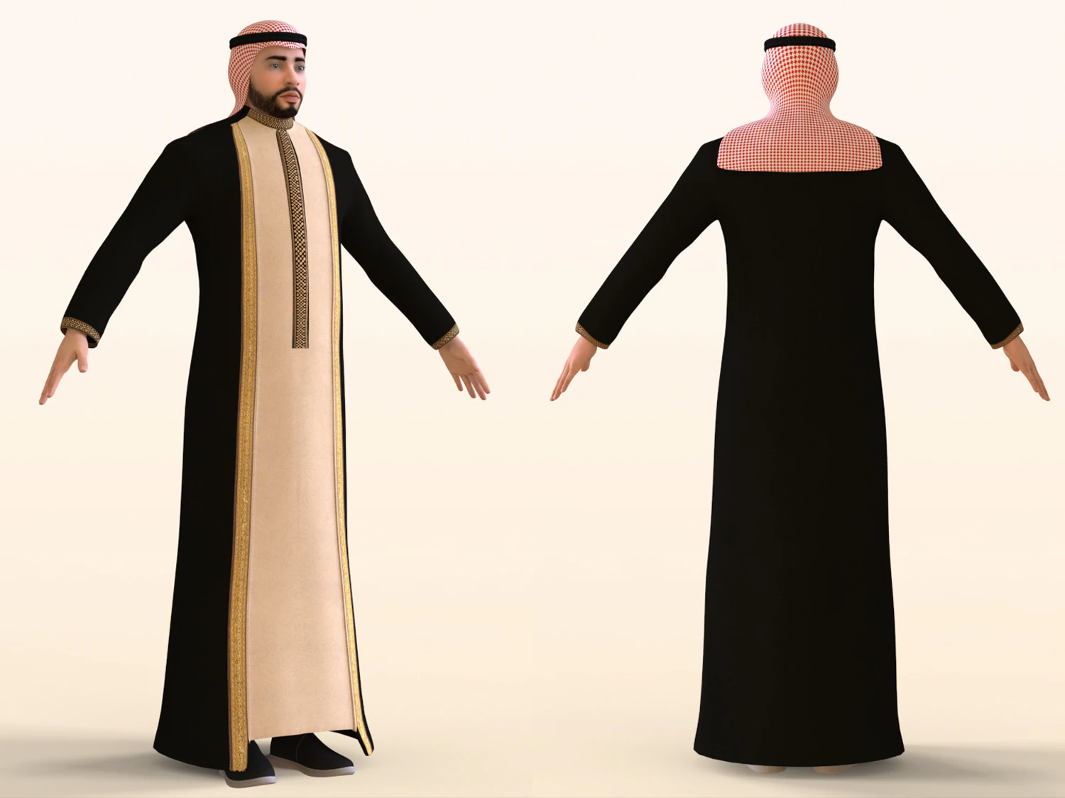 Emirati Man 3D Model .c4d .max .obj .3ds .fbx .stl .blend 