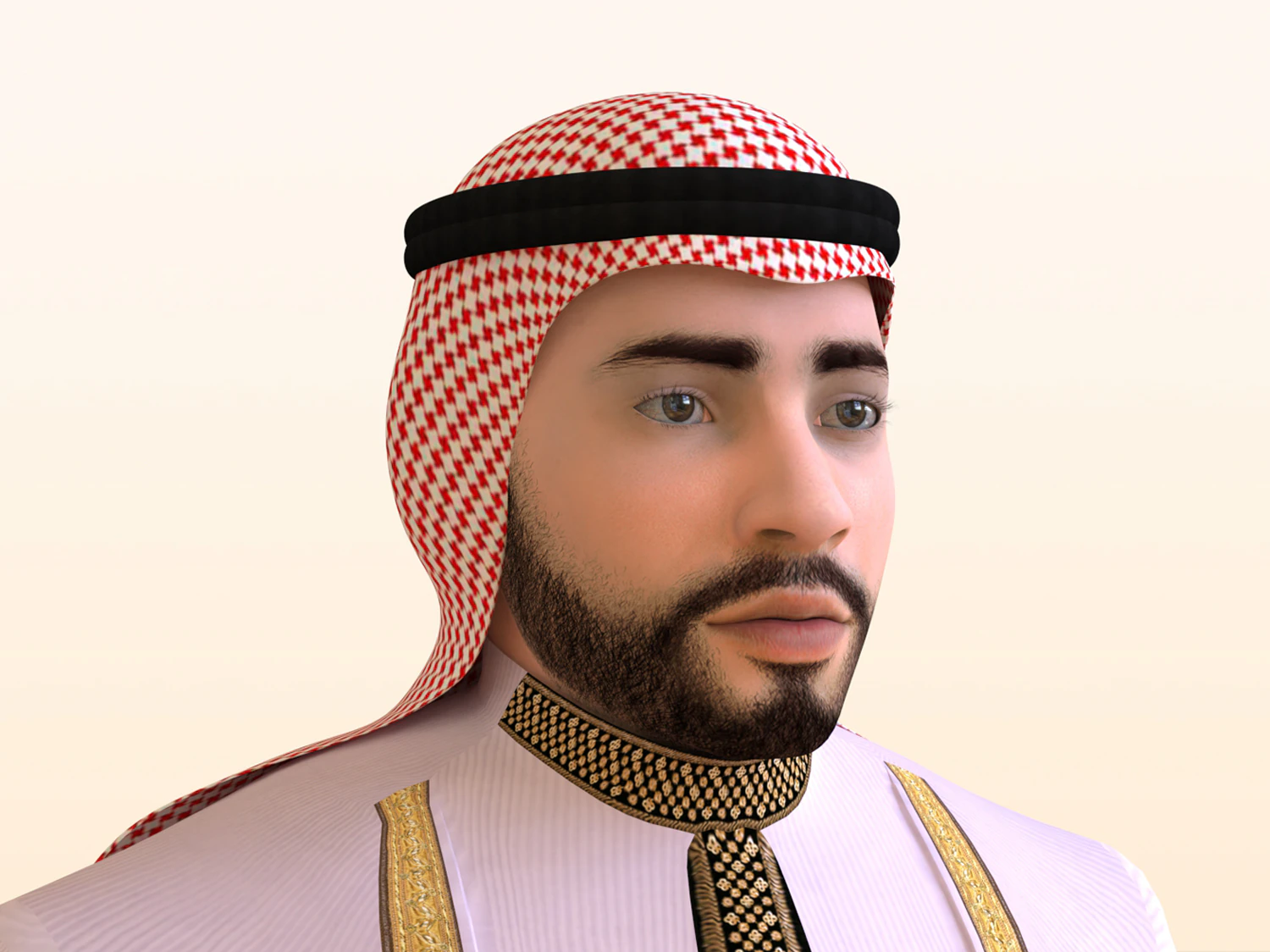Emirati Man 3D Model .c4d .max .obj .3ds .fbx .stl .blend