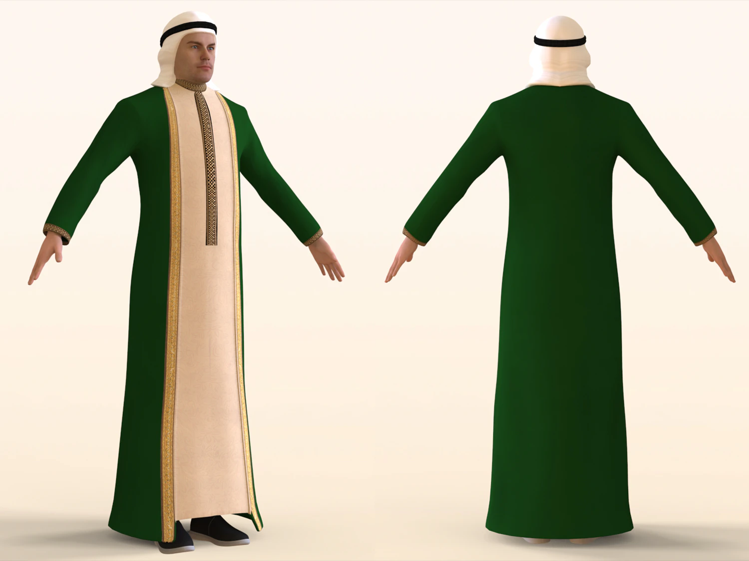 Middle East Man 3D Model .c4d .max .obj .3ds .fbx .stl .blend