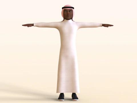Çizgi Arap Erkek 3D Model