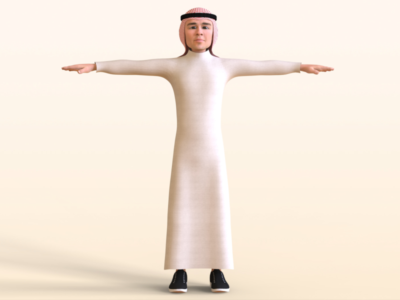 Toon Arab Sheik 3D 模型 .c4d .max .obj .3ds .fbx .stl .blend 