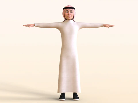 Toon Arab Sheik 3D Model