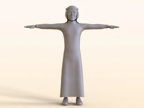 Toon Arab Sheik 3D Model