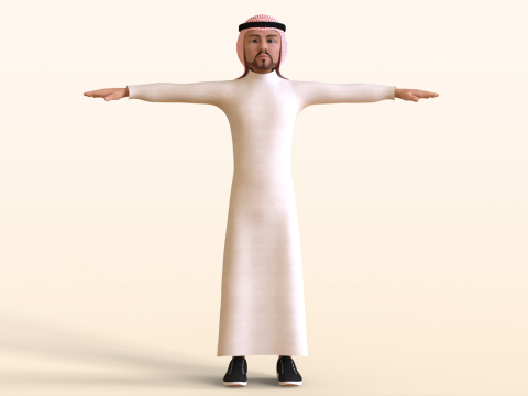 Toon Emirati Man 3D Model