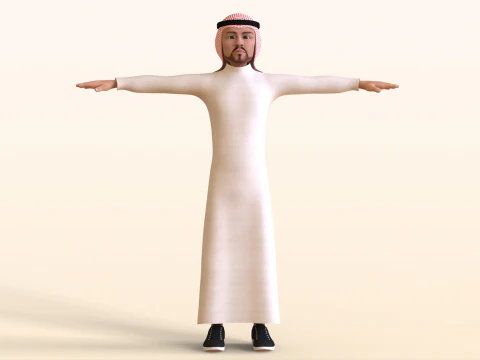 Toon Homem dos Emirados Modelo 3D