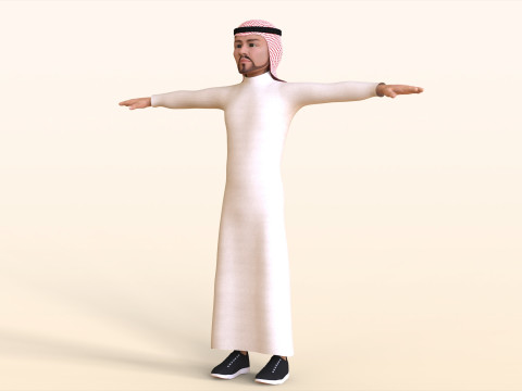 Toon Emirati Man Model 3D