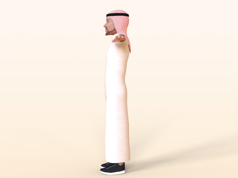 Toon Emirati Man Model 3D