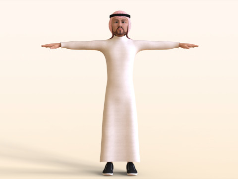 Toon Emirati Man Model 3D