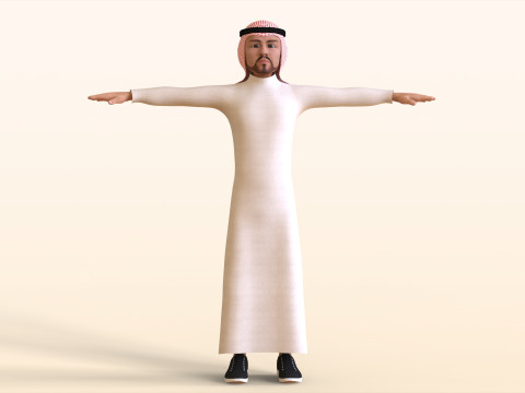 Toon Emirati Man Model 3D