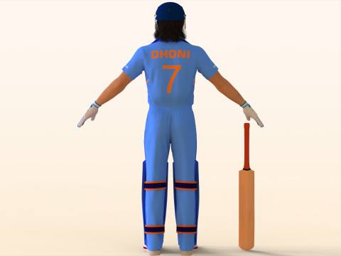 Cricket Batsman Dhoni 3D Модель