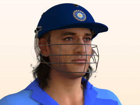 Cricket Batsman Dhoni 3D Модель