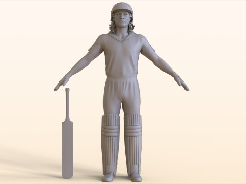 Cricket Batsman Dhoni 3D Модель