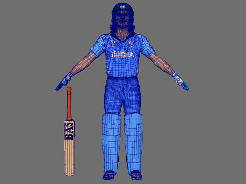 Cricket Batsman Dhoni 3D Модель