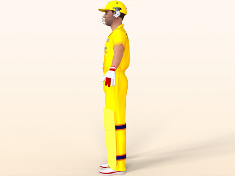 Cricket Batsman Dhoni 3D Модель
