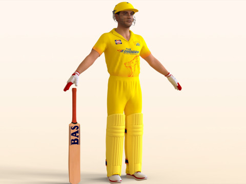 Cricket Batsman Dhoni 3D Модель