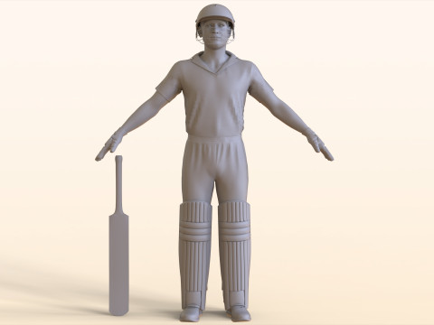 Cricket Batsman Dhoni 3D Модель