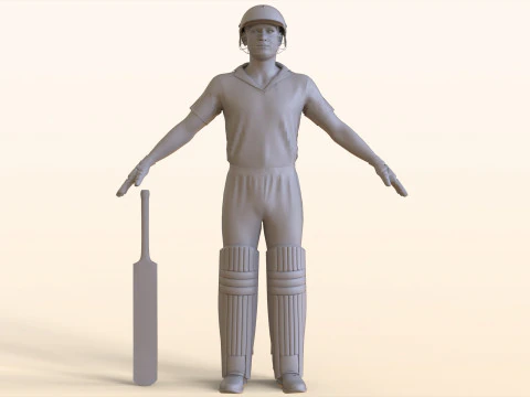 Dhoni, battitore di cricket Modello 3D