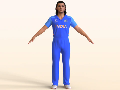Jugador de cr&iacute;quet Dhoni Modelo 3D