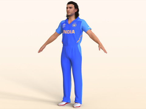 Cricket Player Dhoni Modelo 3D