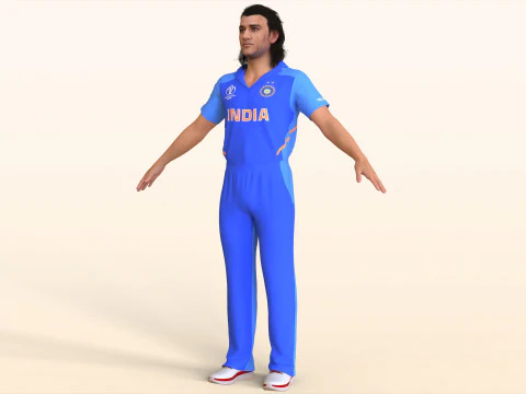 Cricket Player Dhoni 3D Model