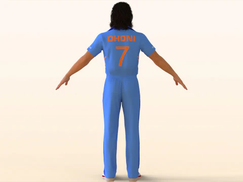 Cricket Player Dhoni 3D Model