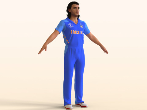 Cricket Player Dhoni Modelo 3D