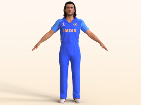 Cricket Player Dhoni Modelo 3D