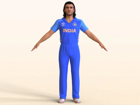 Cricket Player Dhoni 3D Model