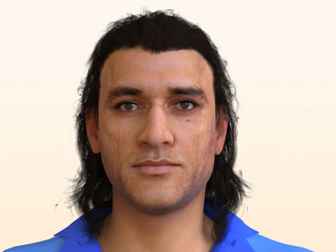 Cricket Player Dhoni 3D Model